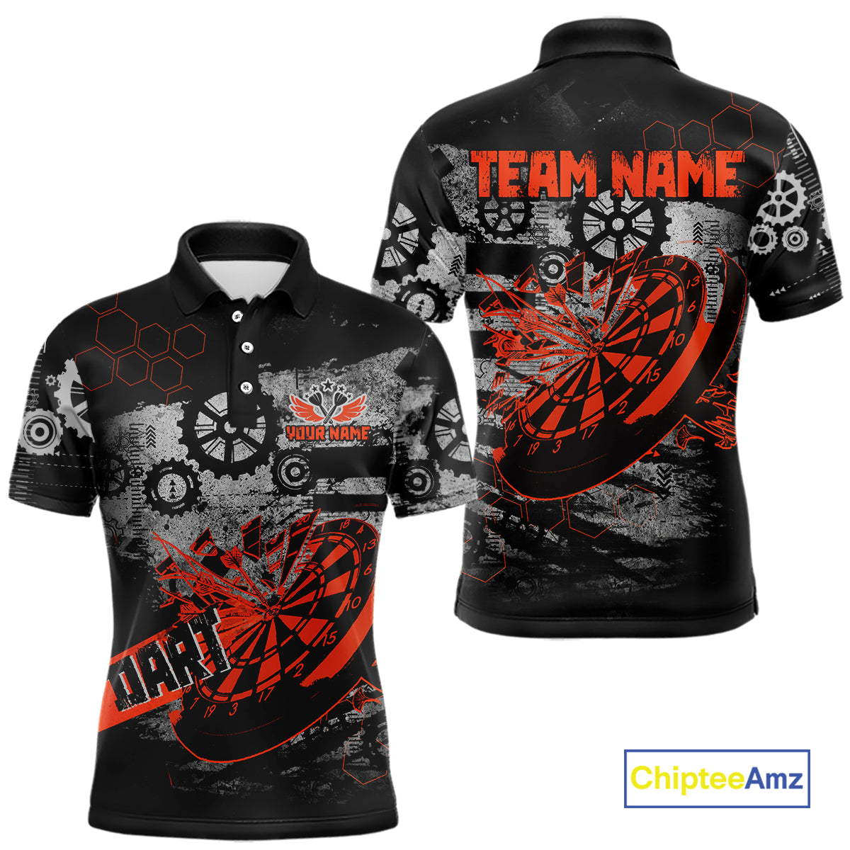 Custom Black & Red Dart Shirt for Team Polo & 1/4-Zip Dart Jersey for Men Dart Outfit Gifts DHT8