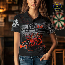 Load image into Gallery viewer, Custom Black &amp; Red Dart Shirt for Team Polo &amp; 1/4-Zip Dart Jersey for Women Dart Outfit Gifts DHT8