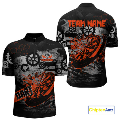 Custom Black & Red Dart Shirt for Team Polo & 1/4-Zip Dart Jersey for Men Dart Outfit Gifts DHT8