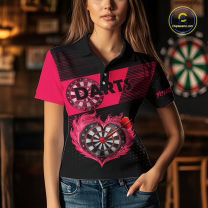 Personalized Pink Dart Shirt for Couples Valentine Dart Jersey for Women Dartboard Shirt for Team DHT9