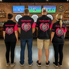Load image into Gallery viewer, Personalized Pink Dart Shirt for Couples Valentine Dart Jersey for Women Dartboard Shirt for Team DHT9
