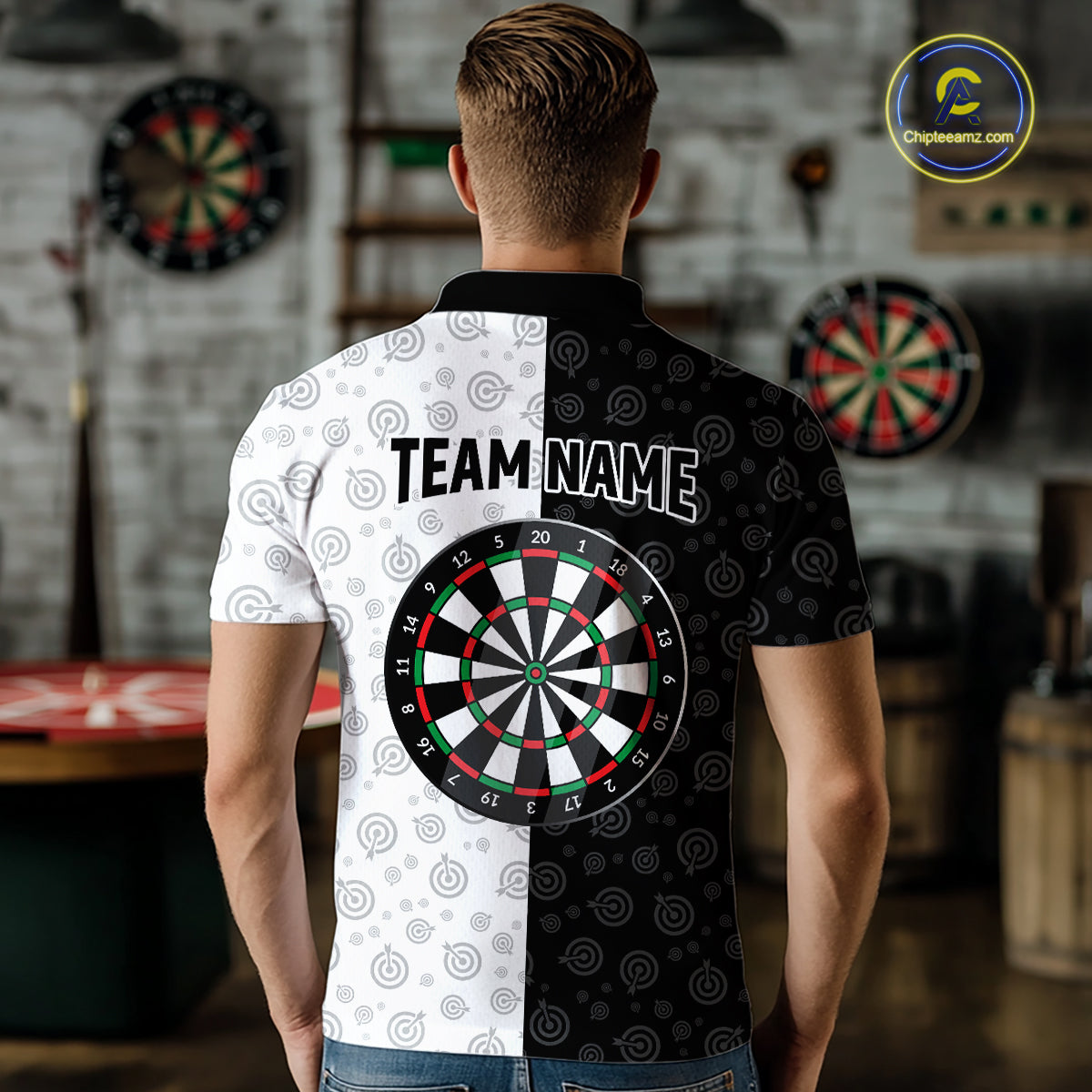 Custom Black & White Skull Dart Shirt for Men American Flag Dart Jersey for Team Dartboard Shirts Gift DHT10