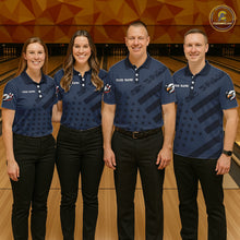 Load image into Gallery viewer, Custom American Flag Eagle Bowling Shirt for Women Polo &amp; Quarter-Zip Bowling Team Jersey QZT953