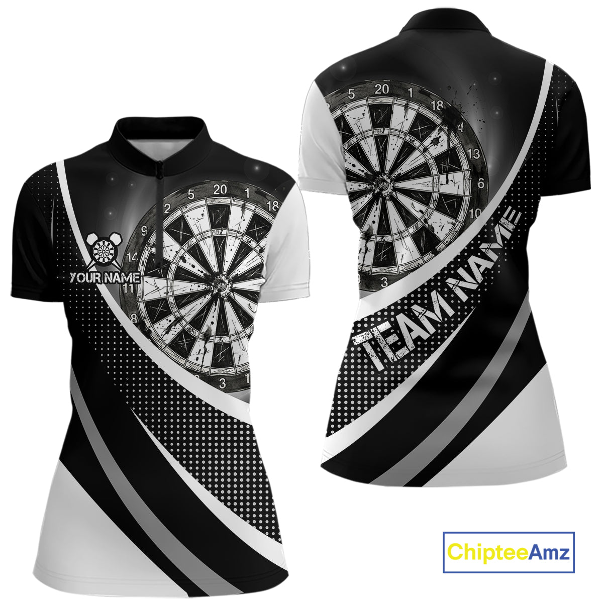Personalized Grey Dart Shirt for Team Dart Jersey for Women Dartboard League Uniform DHT11