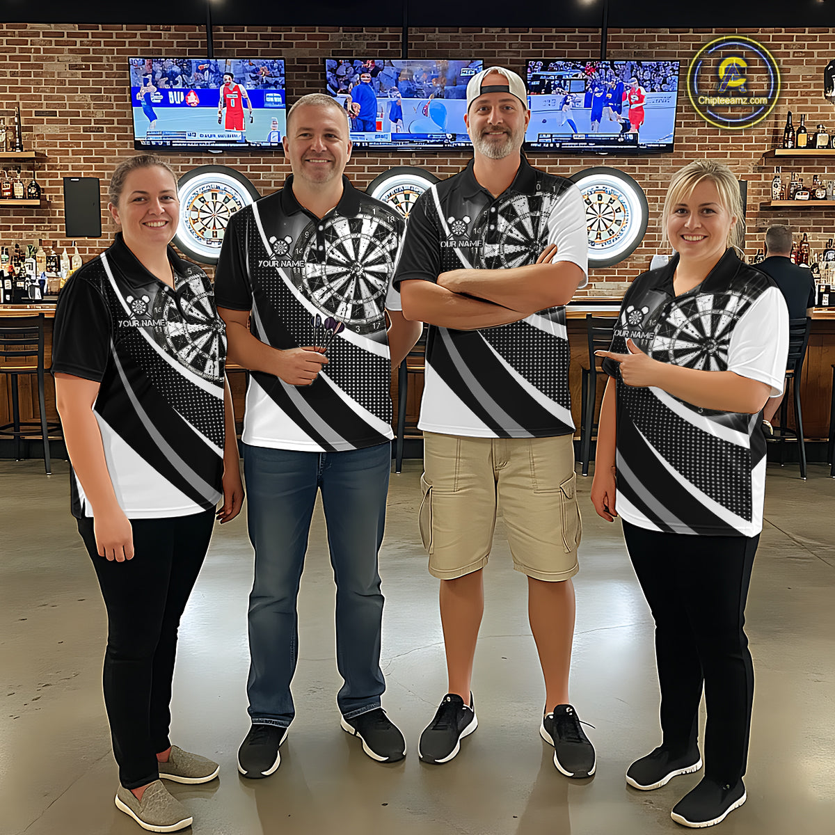 Personalized Grey Dart Shirt for Team Dart Jersey for Women Dartboard League Uniform DHT11
