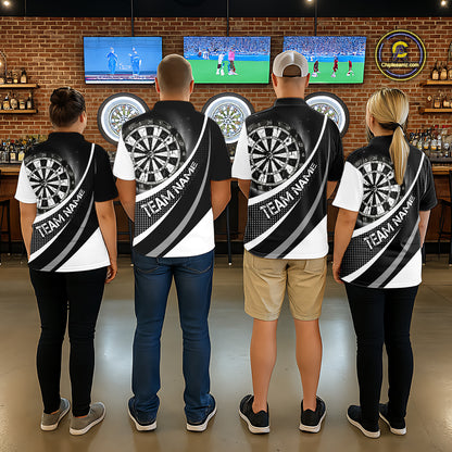 Personalized Grey Dart Shirt for Team Dart Jersey for Women Dartboard League Uniform DHT11