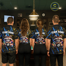 Load image into Gallery viewer, Custom Ugly Raccoon 8 Ball Billiard Shirts for Women Billiard Team Jersey Polo &amp; 1/4 Zip Pool Shirt BHT31