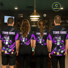 Load image into Gallery viewer, Custom Funny Purple Cat 8 Ball Billiard Shirts for Women Billiard Team Jersey Polo &amp; 1/4 Zip Pool Shirt BHT32