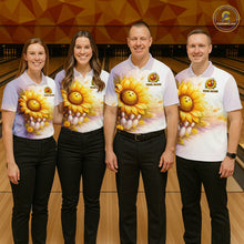 Load image into Gallery viewer, Custom Gradient Sunflower Bowling Shirt for Men Bowling Team Jersey Polo &amp; Quarter-Zip QZT963