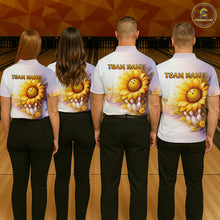 Load image into Gallery viewer, Custom Gradient Sunflower Bowling Shirt for Men Bowling Team Jersey Polo &amp; Quarter-Zip QZT963