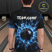 Load image into Gallery viewer, Person wearing a bowling-themed shirt with 'TEAM NAME' text in a bowling alley.