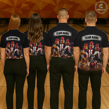 Load image into Gallery viewer, Custom Funny Chicken Family Bowling Shirt for Women Bowling Team Jersey Polo &amp; Quarter-Zip QZT1005