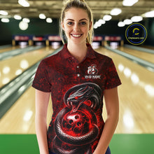 Load image into Gallery viewer, Red Snake Bowling Shirt for Women Personalized Bowling Team Jersey Polo &amp; Quarter-Zip QZT934