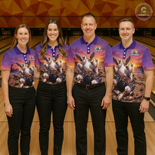 Load image into Gallery viewer, Custom Sunset Funny Gull Team Bowling Shirt for Women Bowling League Jersey Polo &amp; Quarter-Zip QZT1017