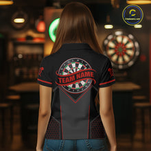 Load image into Gallery viewer, Personalized Red Dart Team Shirt for Women Custom Dart Jersey Polo &amp; 1/4-Zip Dartboard Outfit DHT16