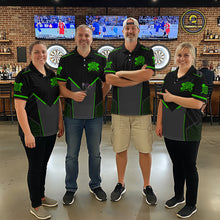 Load image into Gallery viewer, Personalized Green Dart Team Shirt for Women Custom Dart Jersey Polo &amp; 1/4-Zip Dartboard Outfit DHT16