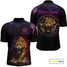 Load image into Gallery viewer, Custom Leopard Dart Shirts for Men Dart Team Jersey Polo &amp; Quarter-Zip Dartboard Shirt Outfit DHT18