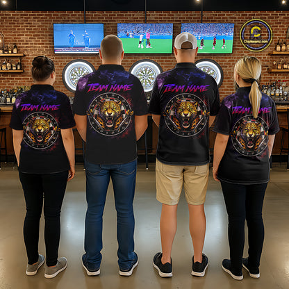 Custom Leopard Dart Shirts for Men Dart Team Jersey Polo & Quarter-Zip Dartboard Shirt Outfit DHT18