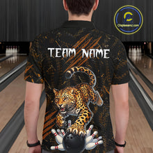 Load image into Gallery viewer, Custom Leopard Bowling Shirt for Men Bowling Team Jersey Polo &amp; Quarter-Zip Bowling Performance QZT983