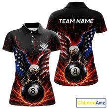 Load image into Gallery viewer, Black polo shirt with eagle design and 'Team Name' text on a white background