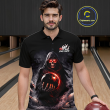 Load image into Gallery viewer, Personalized Grim Reaper Bowling Team Shirt for Men Bowling Jersey Polo &amp; 1/4-Zip Bowling Outfit QZT881
