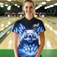Load image into Gallery viewer, Custom Polar Beer Bowling Shirt for Women Ice Bowling Jersey Polo &amp; 1/4-Zip Bowling for Team QZT972
