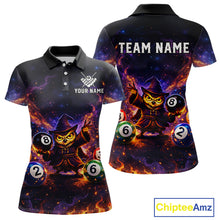 Load image into Gallery viewer, Custom Owl Witch Billiard Shirt for Women 8 Ball Billiard Jersey Pool Shirt Polo &amp; 1/4 Zip Unisex BHT3