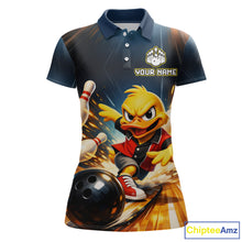 Load image into Gallery viewer, Personalized Funny Duck Bowling Team Shirt for Women Bowling League Uniform Polo &amp; 1/4-Zip QZT858
