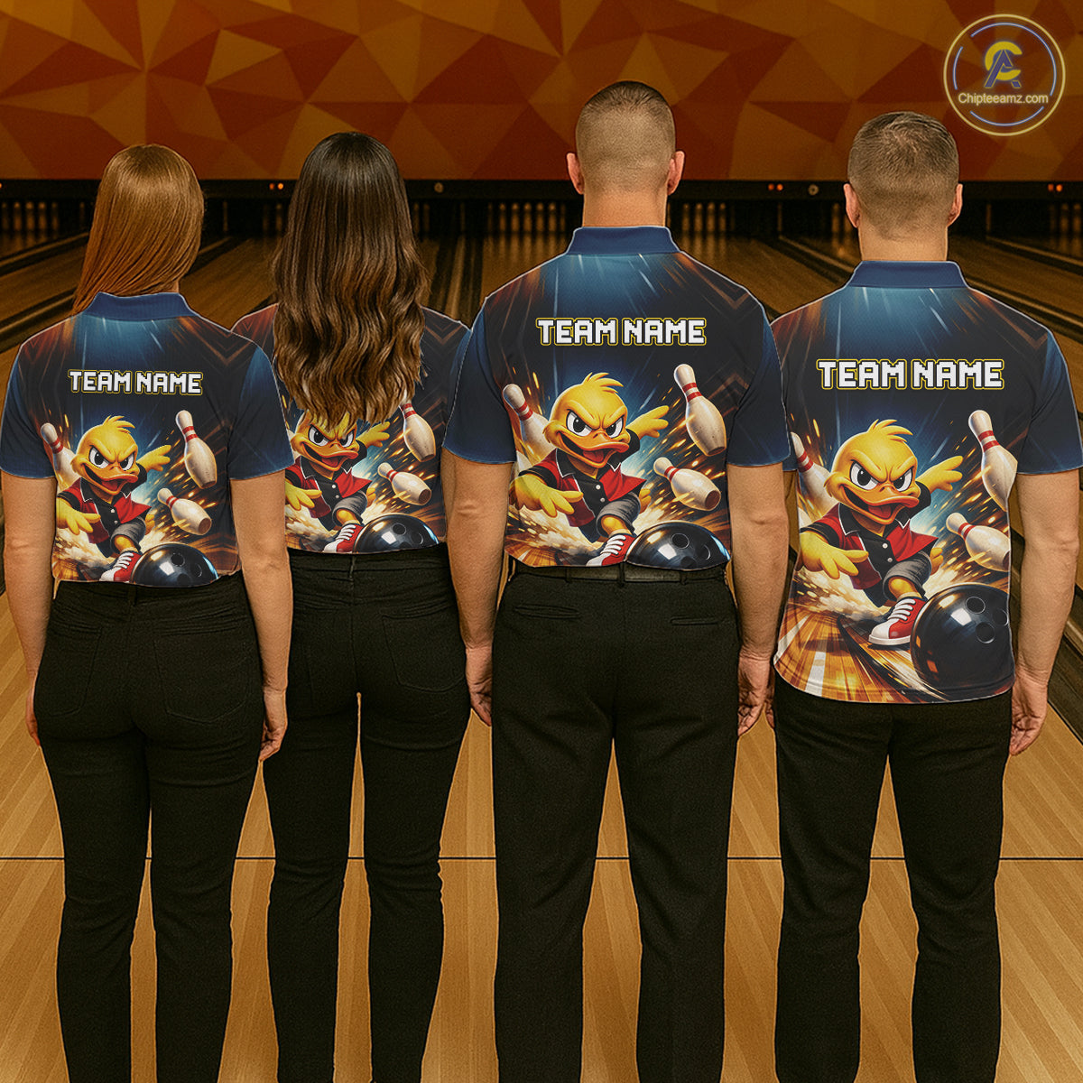 Personalized Funny Duck Bowling Team Shirt for Men Bowling League Uniform Polo & 1/4-Zip QZT858