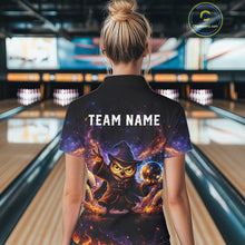 Load image into Gallery viewer, Custom Witch Owl Bowling Team Shirt Funny Bowling League Jersey Outfit for Women QZT864