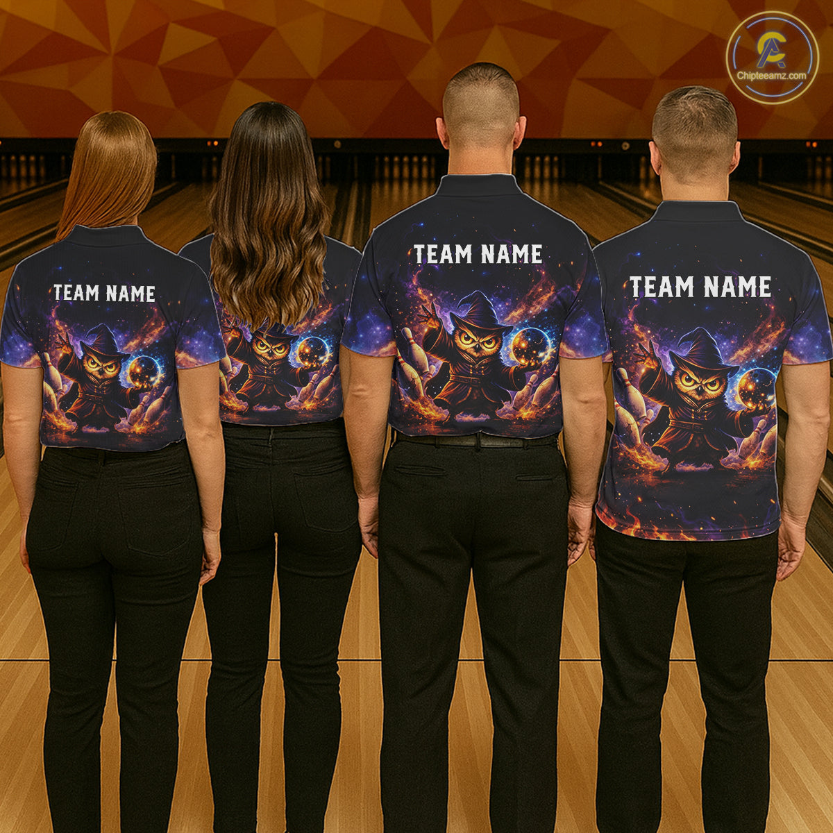 Custom Witch Owl Bowling Team Shirt Funny Bowling League Jersey Outfit for Men QZT864