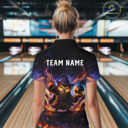 Custom Witch Owl Bowling Team Shirt Funny Bowling League Jersey Outfit for Women QZT864