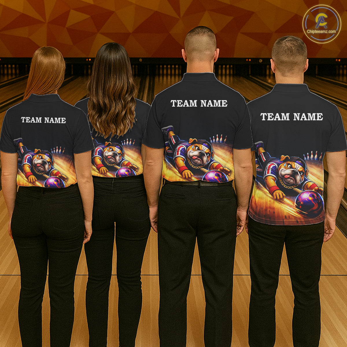 Funny Bulldog Bowling Shirt for Team Custom Polo & 1/4 Zip Bowling Jersey for Women QZT913