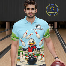 Load image into Gallery viewer, Personalized Funny Duck Bowling Team Shirt for Men Bowling Jersey Performance Polo &amp; 1/4-Zip QZT45