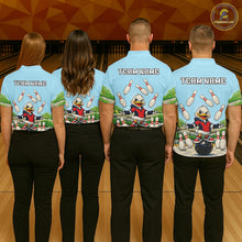 Load image into Gallery viewer, Personalized Funny Duck Bowling Team Shirt for Women Bowling Jersey Performance Polo &amp; 1/4-Zip QZT45