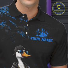 Load image into Gallery viewer, Personalized Blue Funny Goose Bowling Team Shirt for Men Bowling League Jersey Polo &amp; 1/4-Zip QZT877