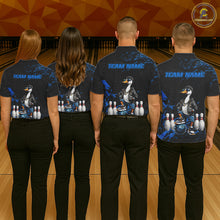 Load image into Gallery viewer, Personalized Blue Funny Goose Bowling Team Shirt for Men Bowling League Jersey Polo &amp; 1/4-Zip QZT877