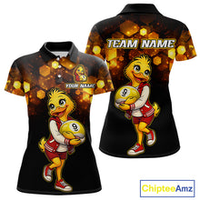 Load image into Gallery viewer, Custom Black &amp; Gold Funny Duck Billiard Shirt for Women Billiard Jersey League 9 Ball Pool for Couples BHT14