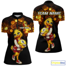 Load image into Gallery viewer, Custom Black &amp; Gold Funny Duck Billiard Shirt for Women Billiard Jersey League 9 Ball Pool for Couples BHT14