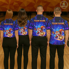 Load image into Gallery viewer, Custom Neon Funny Squirrel Bowling Shirt for Women Bowling Team Jersey Polo &amp; Quarter-Zip Bowling Outfit QZT981