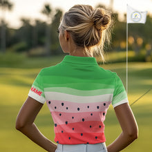 Load image into Gallery viewer, Funny Watermelon Polo Shirt, Womens Golf Polo Shirt Custom Watermelon Team Ladies Golf Top NHN0182