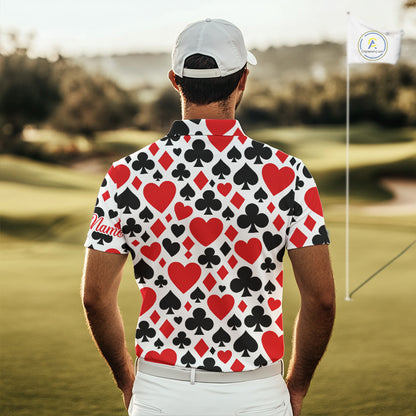Poker Mens Golf Polo Shirt Custom Name Funny Golf Top For Team, Golfer Gift For Men NHN0189
