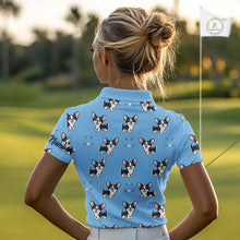 Load image into Gallery viewer, Womens Golf Polo Shirt Custom Funny Chihuahua Pattern Team Ladies Golf Tops, Dog Lover Gift NHN0211
