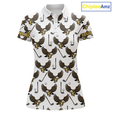 Load image into Gallery viewer, Golf Polo Shirts, Eagle Womens Golf Polo Shirts Custom Name White Golf Shirts For Ladies, Golf Gifts NHN0090