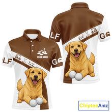 Load image into Gallery viewer, Golden Retriever Mens Golf Polo Shirt Custom Funny Dog Lover Pattern Golf Tops For Men, Dog Dad Gift NHN0229