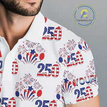 Load image into Gallery viewer, USA 250th Anniversary Mens Golf Polo Shirt Custom Golf Pattern Team Patriotic American Golf Tops NHN0231