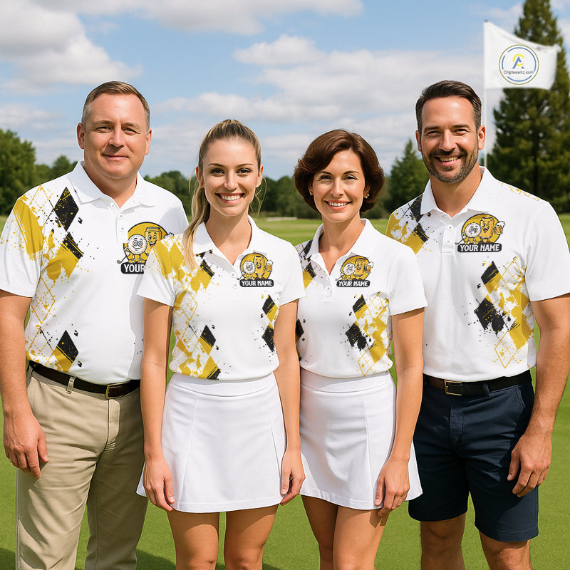 Argyle Pattern Mens Golf Polo Shirt – Custom Funny Beer Golf Shirt, Golfer Gift NHN0046