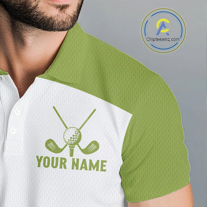 Funny Mens Golf Polo Shirts Custom Name Green Poodle Dog Golf Shirts Personalized NHN0079