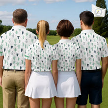 Load image into Gallery viewer, Funny Cactus Flower Pattern Mens Golf Polo Shirts Custom, Cactus Golf Shirt Personalized NHN0151