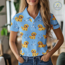 Load image into Gallery viewer, Womens Golf Polo Shirt Custom Funny Cockapoo Pattern Team Ladies Golf Tops, Dog Lover Gift NHN0209